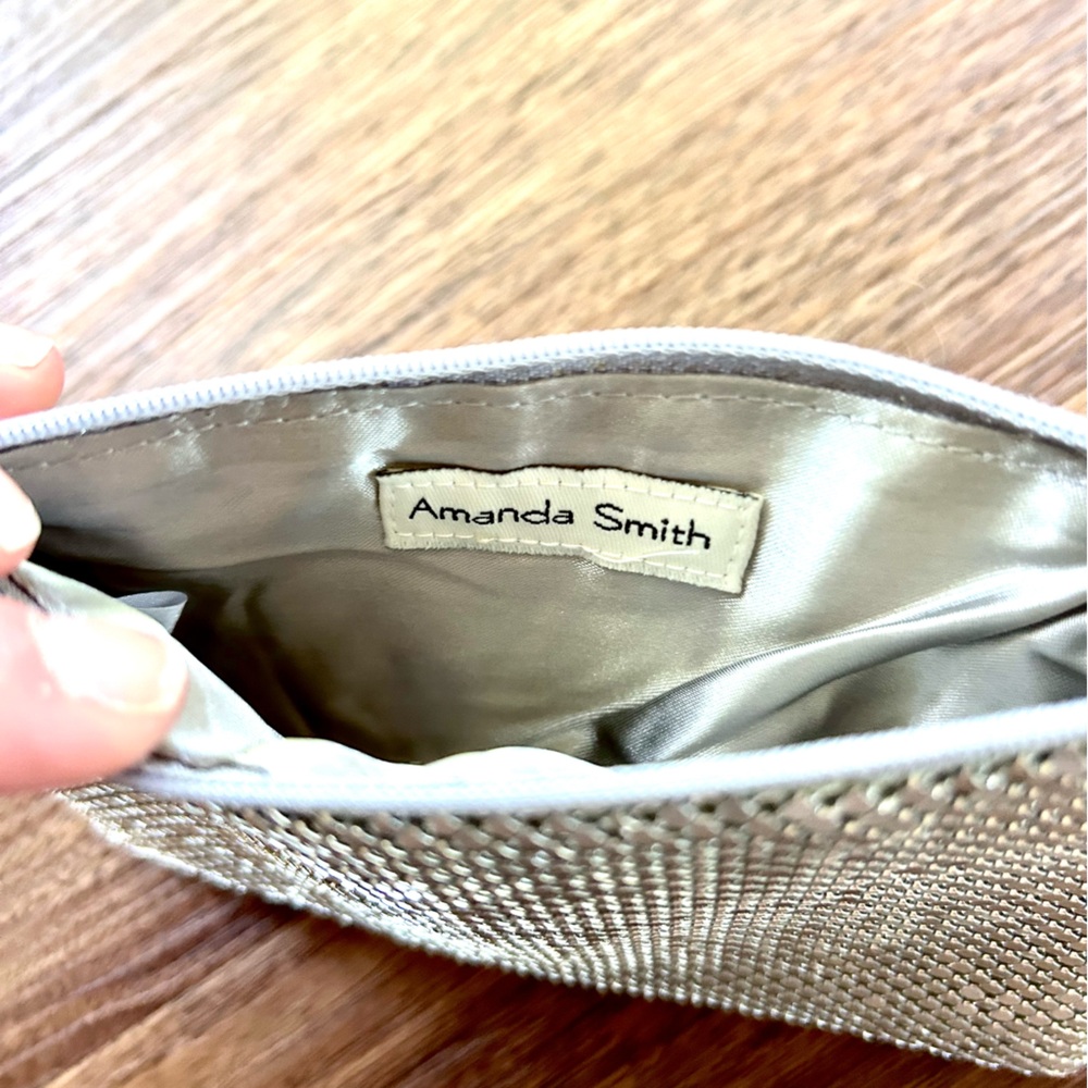 Y2K AMANDA SMITH Silver Chainmail Mesh Wristlet Clutch Bag Party Pouch Accessory - Picture 7 of 12